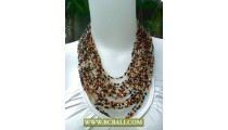 Multi Strand Beaded coloring Necklace with Buckle